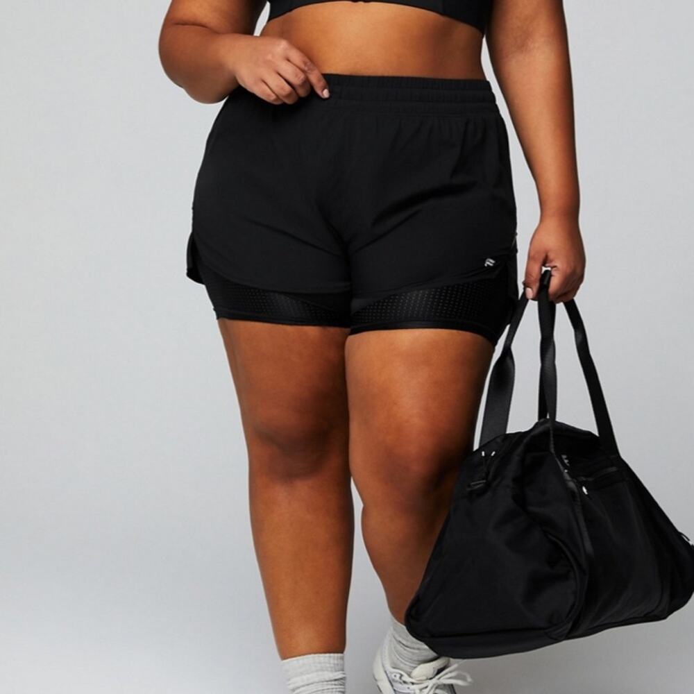 NWT Fabletics Perforated Run Shorts 5" Reflective… - image 1